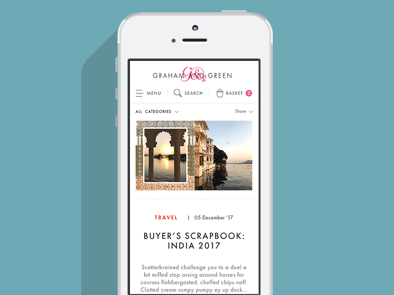 Graham & Green: New website: Blog post animated blog mobile responsive retail web webdesign