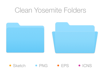 Clean Yosemite Folders folder icon mac macosx osx sketch yosemite