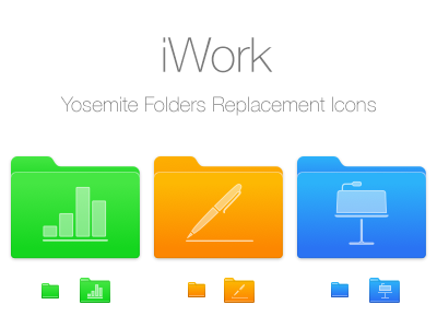 Pages Numbers and Keynote Folders Replacement Icons folder icon keynote mac numbers pages replacement yosemite