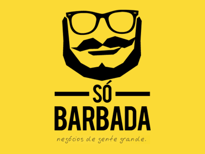 Só Barbada Logo beard brand glasses icon logo nerd
