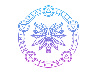 Witcher Signs cdpr celtic geralt icon logo poster symbol tattoo wild hunt witcher wolf