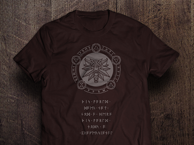 Witcher 3 Wild Hunt Fan Made T-Shirt cdpr celtic geralt glyphs nordic runes t shirt wild hunt witcher wolf