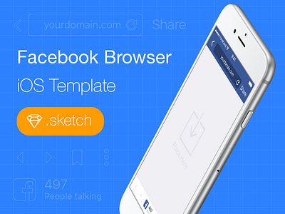 Facebook for iOS Browser Template browser facebook sketch template