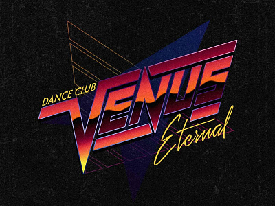 Venus Eternal dance design logo memphis design retrowave vector