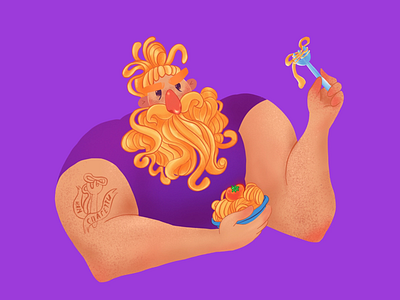Spaghetti Man character design illustration