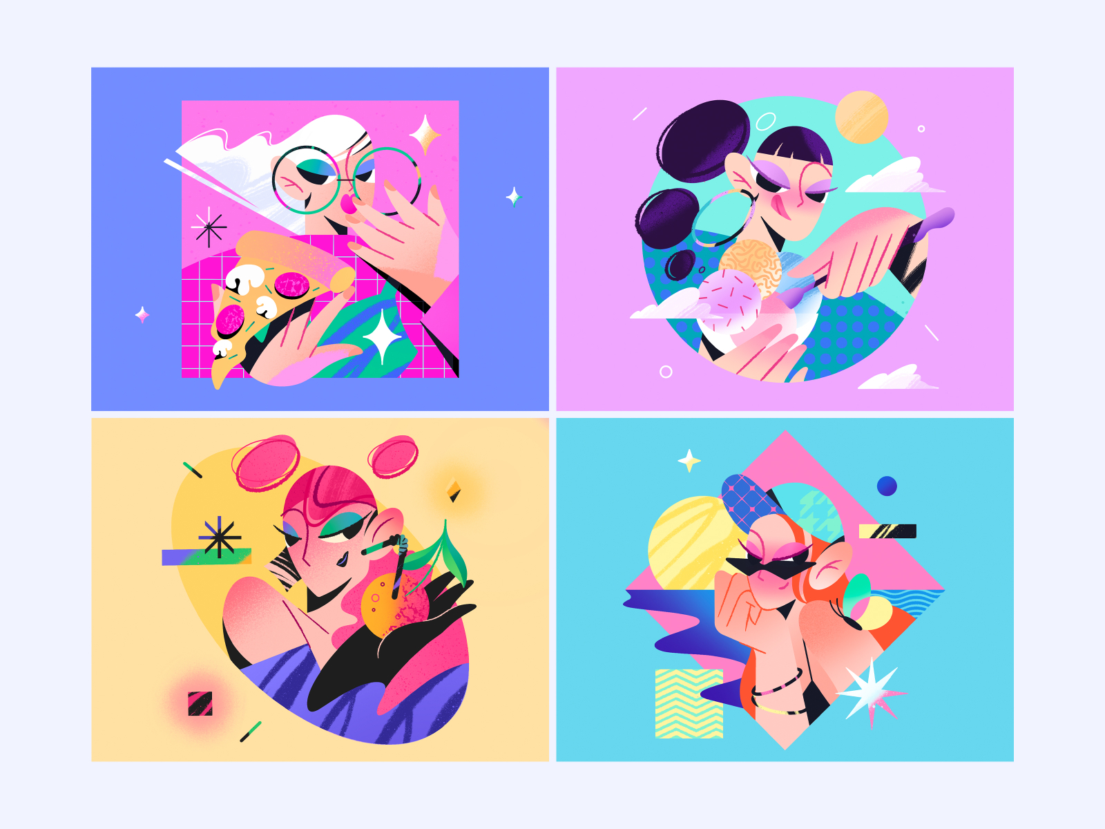 Fun with faces by Kristina Pedos @13chrisart on Dribbble