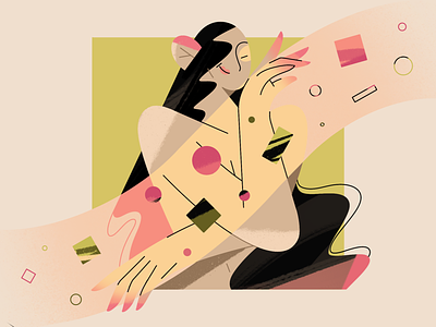 Dear body, i love you app beauty body bodypositive character design flat geometry girl graphic design illustration minimal natural nude shape texture ui vector web woman