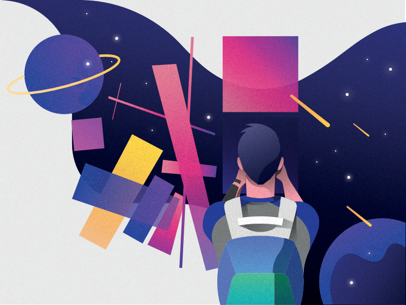 Such Space avant garde shot abstract space malevich suprematism boy guy flat digital art illustration