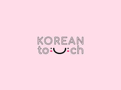 Korean touch app apple brand branding businesscard commercial cosmetic flat idenity illustration korea korean logo logotype minimal pink store ui ux web