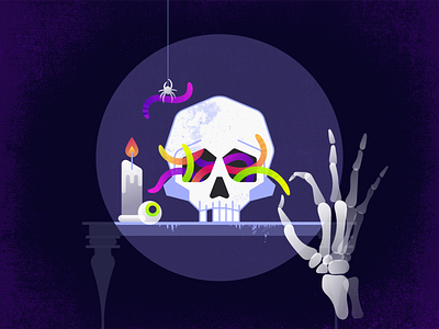 Happy Halloween! aplication app apple candle candy digital art flat halloween illustration jelly minimal nightmare skeleton skull spider sweet ui ux web worm