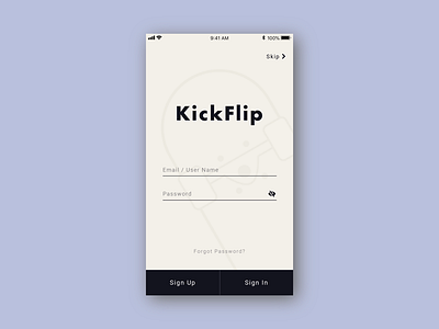 Daily UI 001 - Sign Up app dailyui mobile signup skate ui