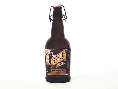 Artillery Ridge beer bottle design digital illustration lager traditional type