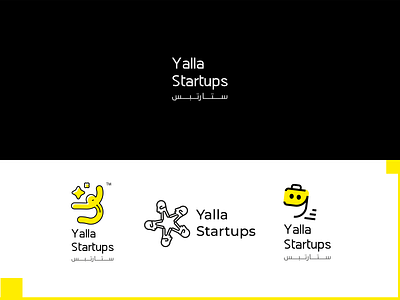 Yalla Startups Logo black branding design graphic graphic design icon icon design icons illustration line logo logo design logodesign logos logotype startup typography vector yellow yellow logo