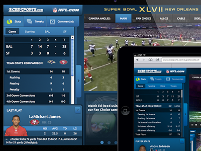 Super Bowl XLVII Second Screen Experience football sports super bowl superbowl tablet