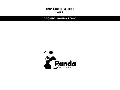 Panda logo branding daily logo challenge design flat illustrator logo minimal typography