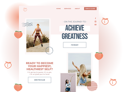 Fitness Coach Website Design branding design figma peaches ui web web design webdesign website