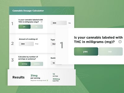Daily UI 4 - Cannabis Dosage Calculator 420 cannabis daily ui marijuana stoner ui