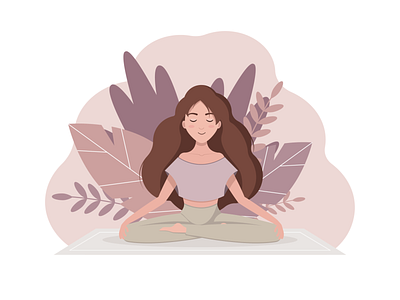 Yoga girl art design flat girl character illustration illustrator vector web website yoga yoga pose