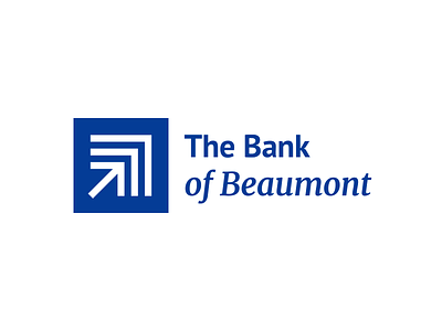 The Bank of Beaumont bank banking blue branding finance geometric logo minimalist proposal simple square