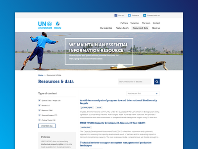 UN Environment WCMC - Resources & Data