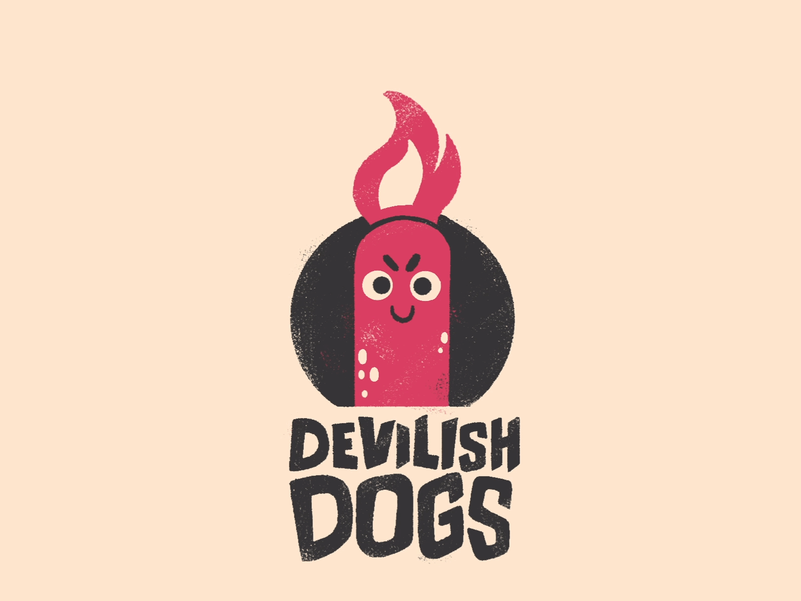 Devilish Dogs Gif branding character design chuckscott food truck graphic design hand lettering illustration logo typography