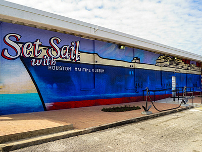 Houston Maritime Museum Mural architecture branding illustration mural mural design murals street art