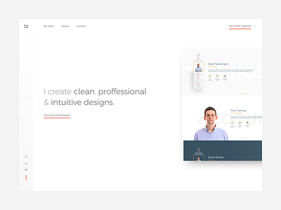 Portfolio Landing Page Concept clean homepage portfolio ui ux web website