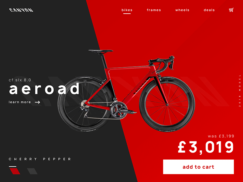 Canyon Bikes animation bike branding color design ecommerce type typography ui ux web website