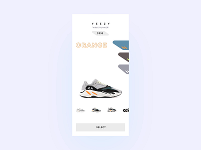 Trainer Transition Concept ae android animation app checkout clean color ecommerce gif ios layout mobile motion mp4 shopping transitions typography ui ux yeezy