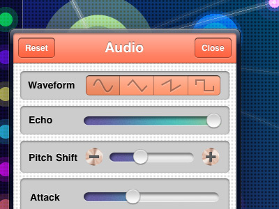 Audio Menu #2 app audio interface ios music nodebeat ui