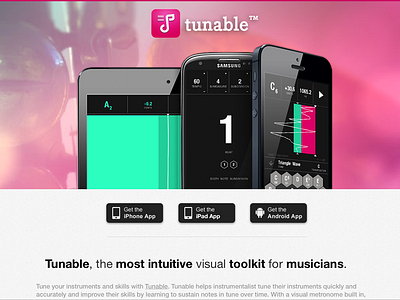 Tunable - Website Closeup android app instrument ios tuner