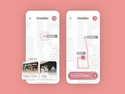 Insider - Location app aplication app concept design finder localization mobile responsive shop shopping ui ux