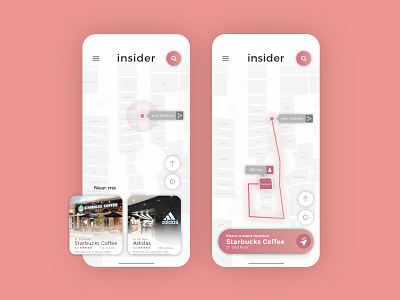 Insider - Location app aplication app concept design finder localization mobile responsive shop shopping ui ux