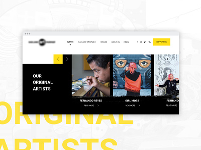 Section Artist Website concept corporate design module non profit section ui ux web website