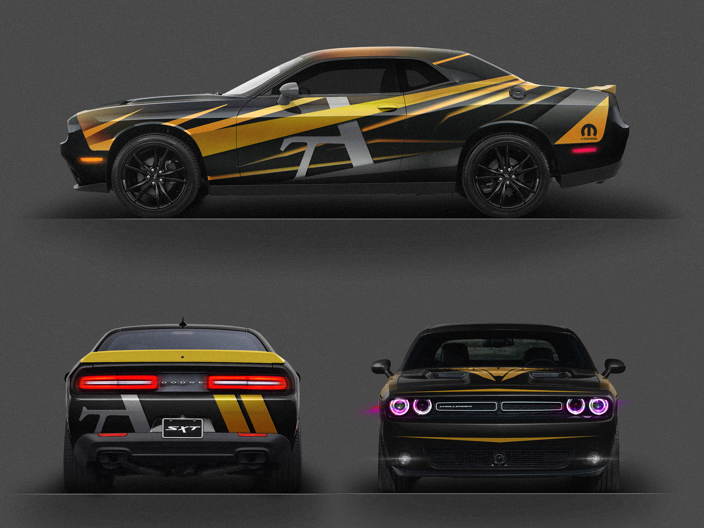Dodge Challenger Car Wrap Template Free by Antonio T. on Dribbble