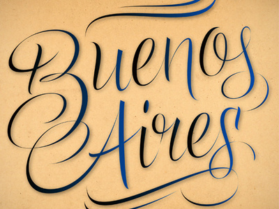 Buenos Aires airy contrast dynamic gradient letter letterer lettering letters old script thin