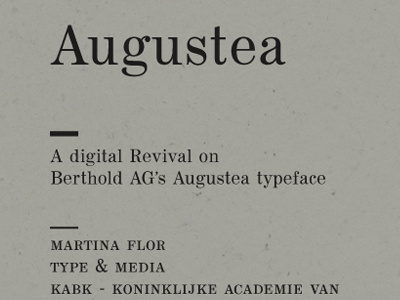 Revival Augustea Type