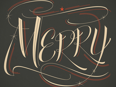 Merry christmas lettering merry name