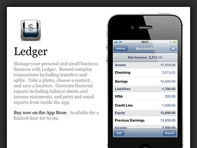 Ledger Website accounting finance iphone website