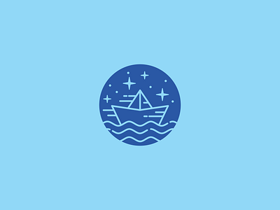 Oliver Blu icon line logo mark ship travel wave