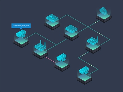 Network topology icons icon technology topology