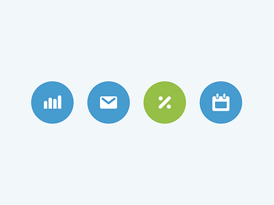 Newsletter Icons blue calendar circle digital discount ecommerce email green icon reports shopify web