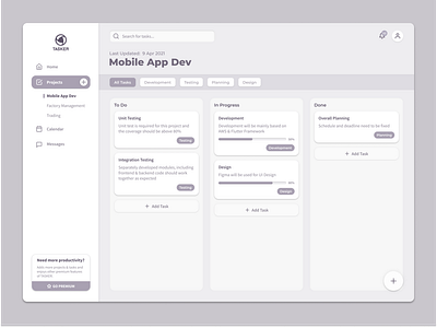 Kanban Board Wireframe