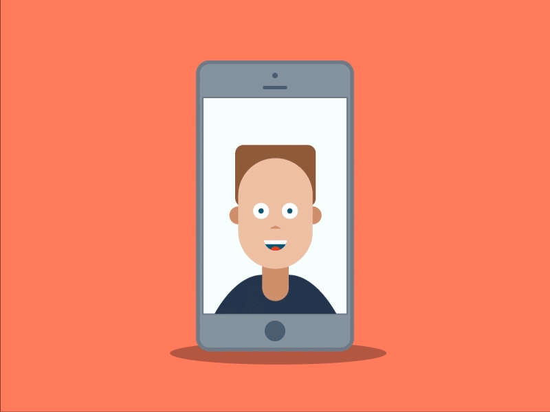Take a selfie - icon animation animation burst flat gif icon illustration motion outline phone ui
