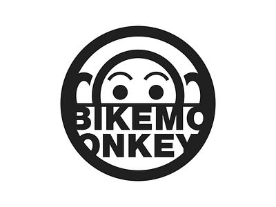 Bike Monkey Logo branding circular design flat icon illustration logo one color sticker stickers