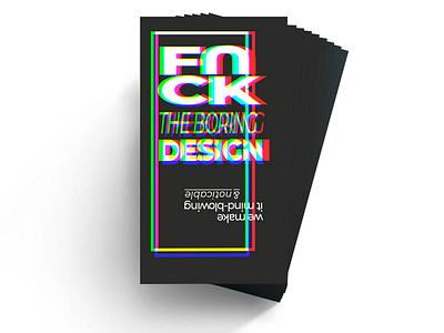 Fuck The Boring Design Business card branding business card design eye catching modern business card print design trendy design typography