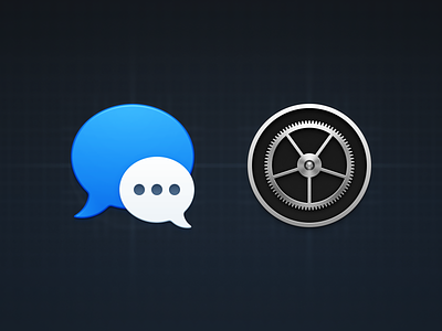 Messages & Settings bubble chat gear icon icons imessage mac watch yosemite