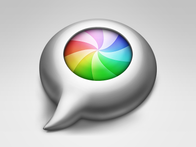 Chat chat icon mac metal rainbow reflection sbod