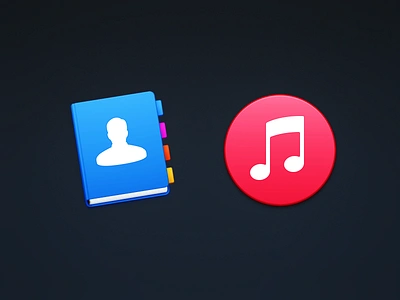 Contacts & Music address book book el capitan icons itunes mac note tabs user yosemite