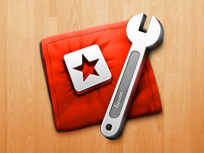 Licone cloth icon mac metal red spanner star token velvet
